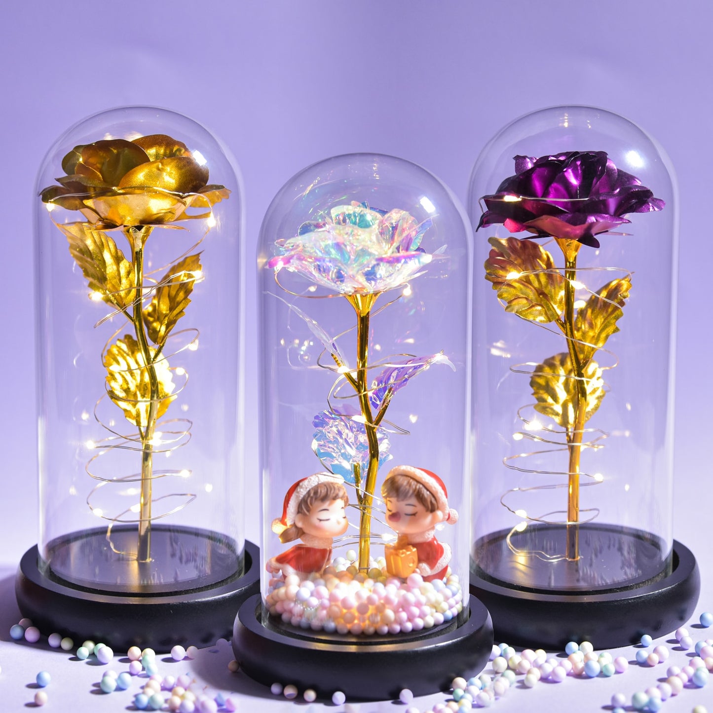 Preserved Roses In Glass Galaxy